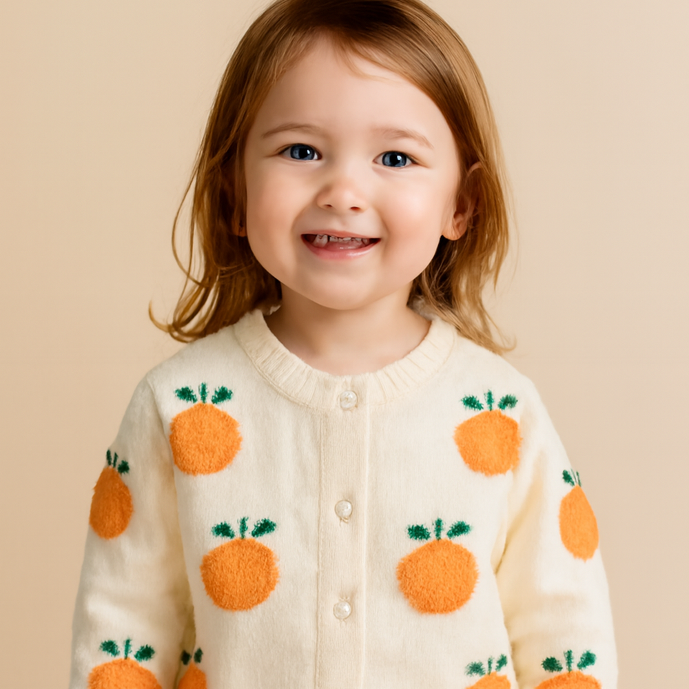8 Orange Kids' Cardigan in Cream Color