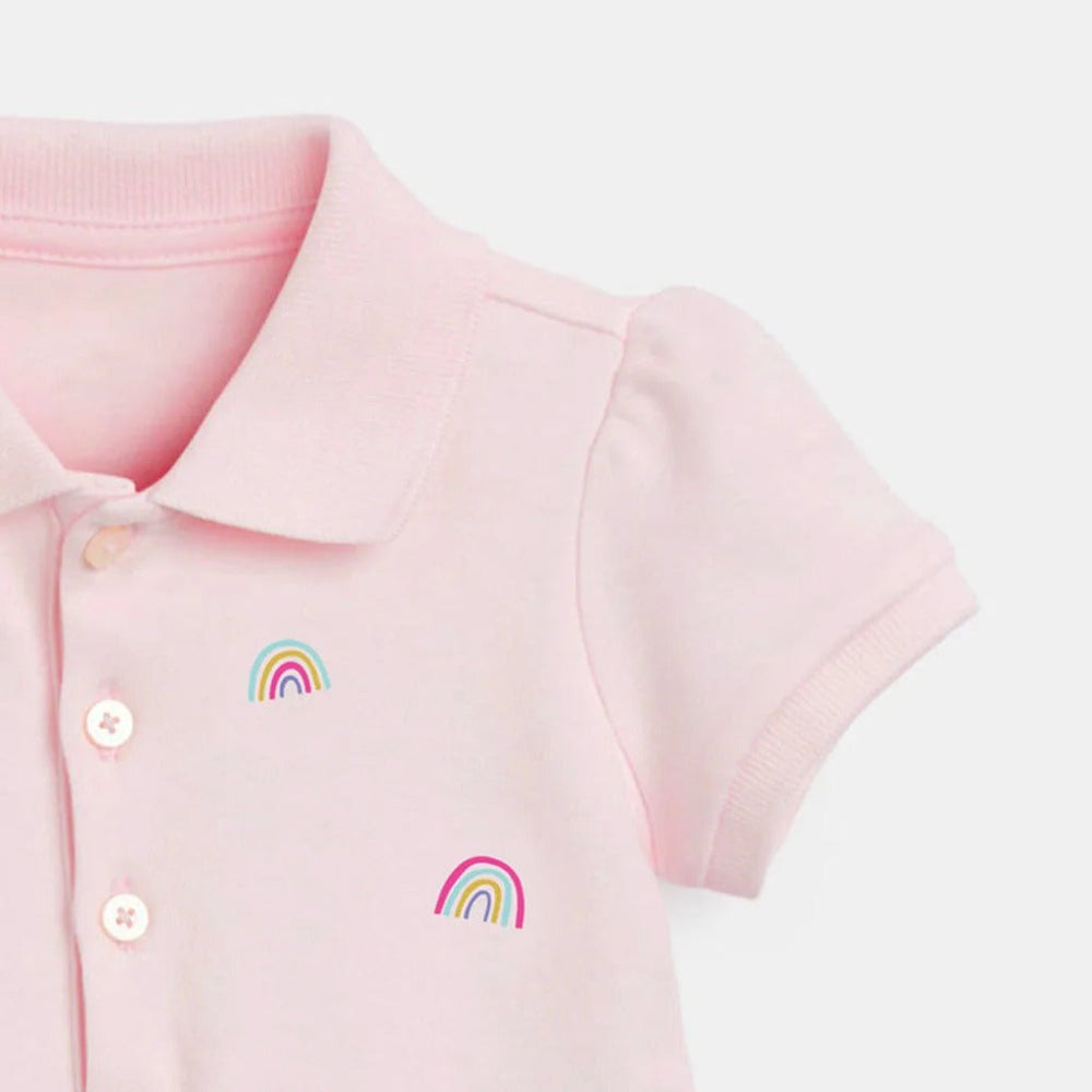 ! Pink Rainbow Meisjes Polo Jurk van 100% Katoen