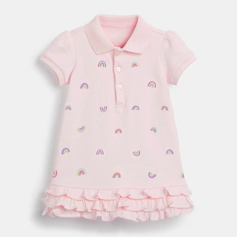 ! Pink Rainbow Meisjes Polo Jurk van 100% Katoen